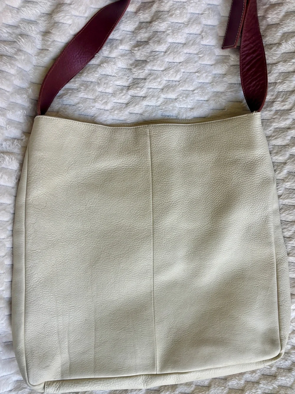 Duecci Pelletterie Swiss Brand Cream & Saddle Leather Large Tote Crossbody Italy